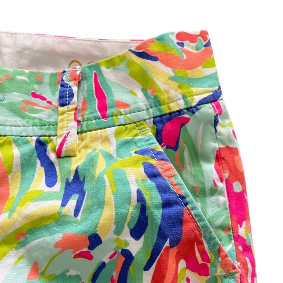 Lilly Pulitzer Callahan Shorts Womens 00 Vibrant Tropical Cotton Stretch Preppy - Picture 3 of 14